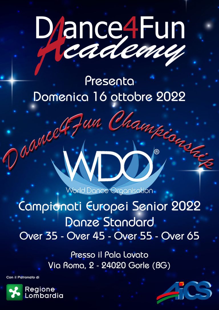 Campionati europei Senior Wdo il 16 ottobre in Italia. IL PROGRAMMA